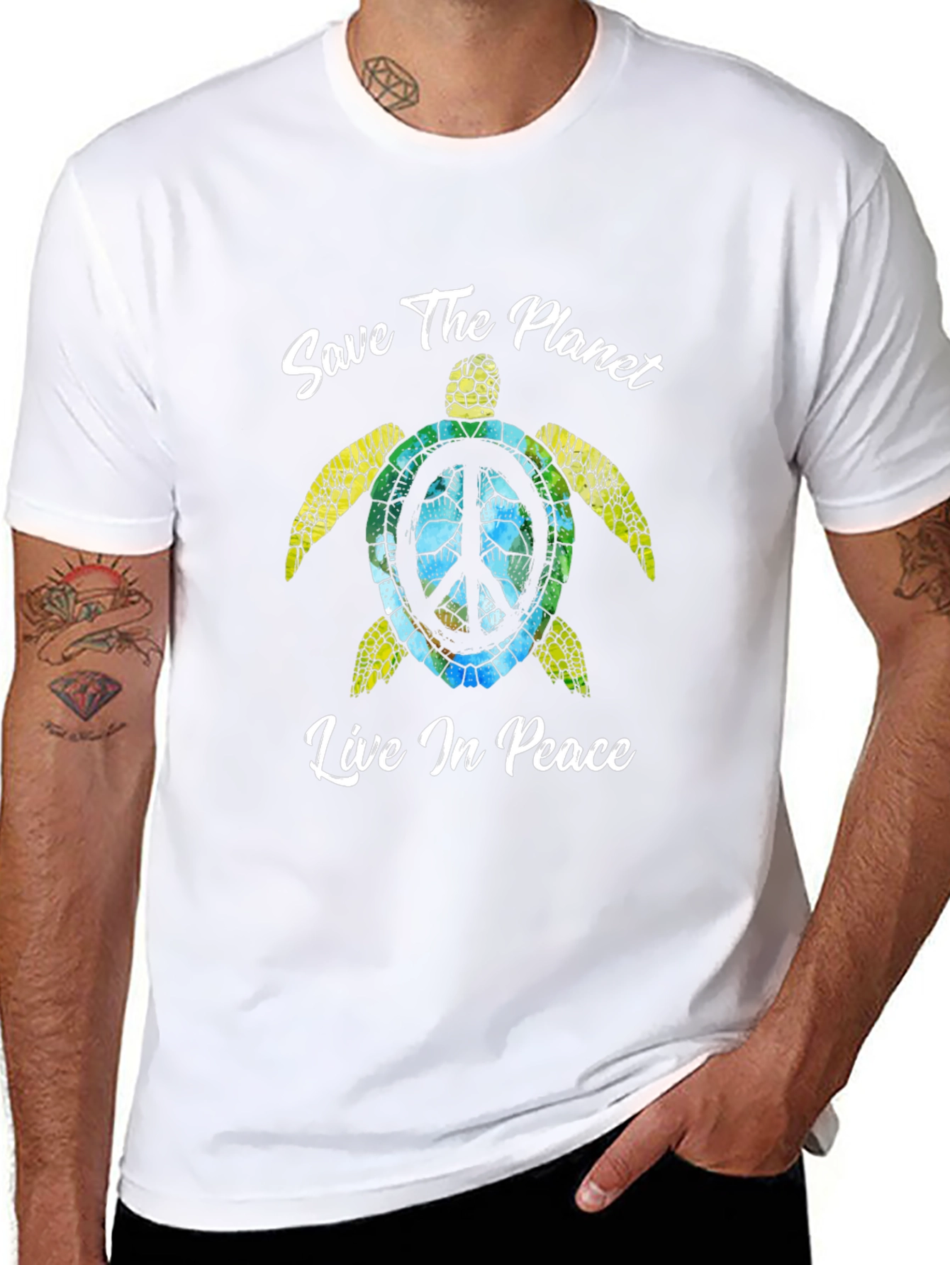 Save the Planet Turtle Graphic T-Shirt