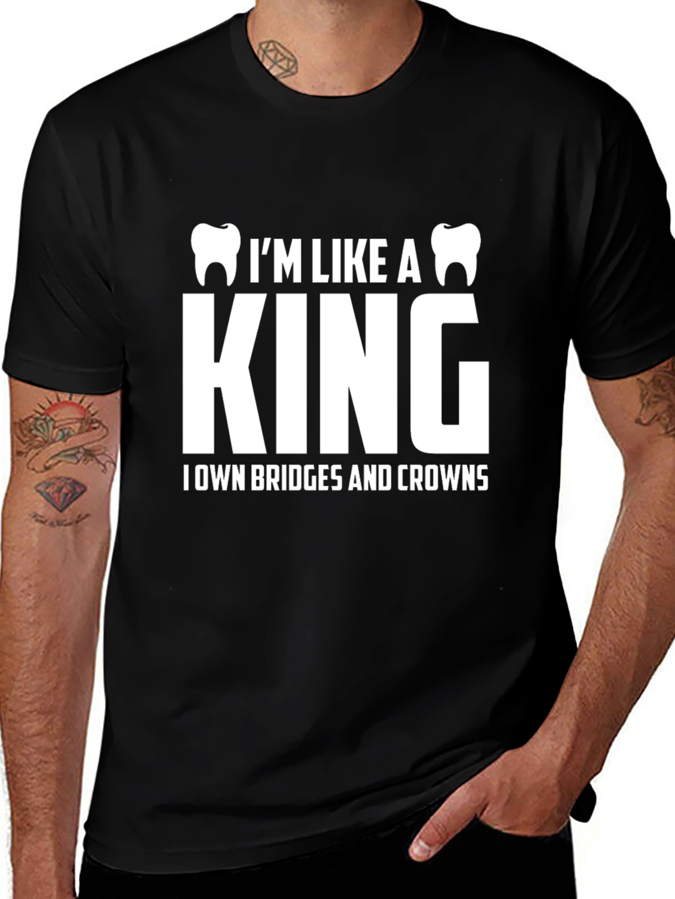 Dentist King T-Shirt - Bridges & Crowns Funny Tee