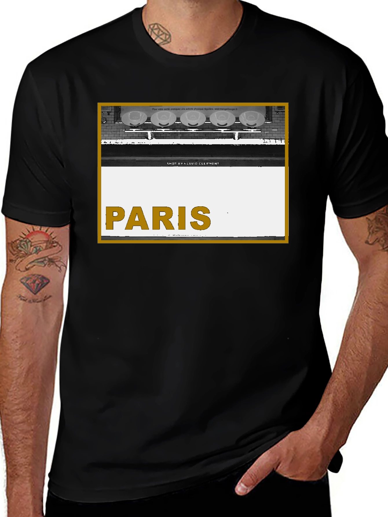Paris Graphic Print Black T-Shirt