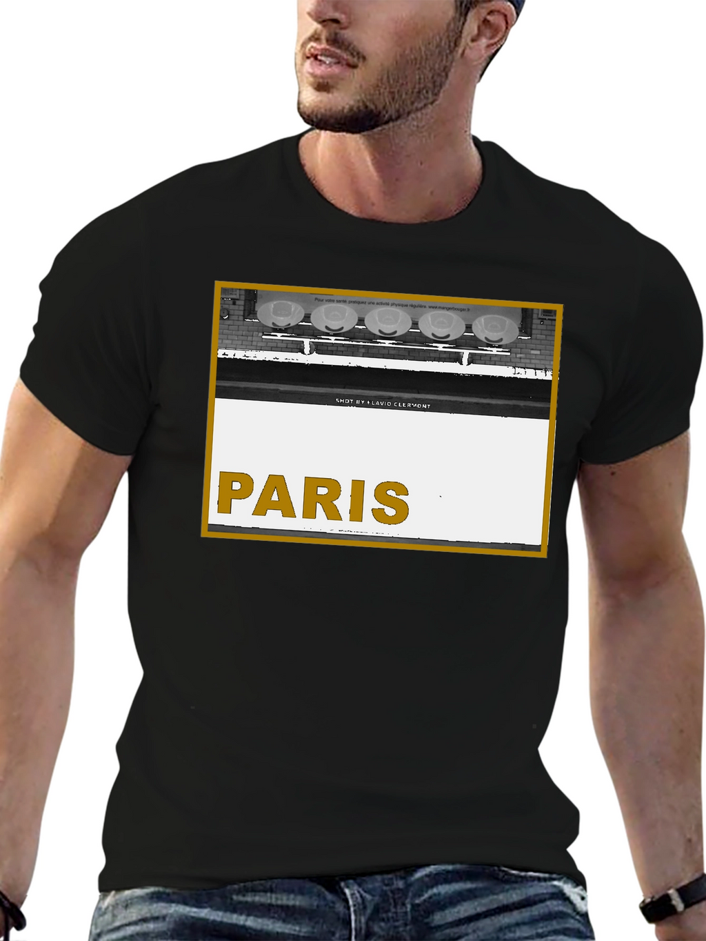 Paris Graphic Print Black T-Shirt