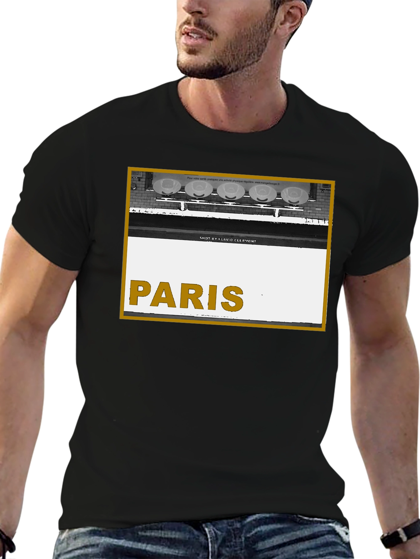 Paris Graphic Print Black T-Shirt