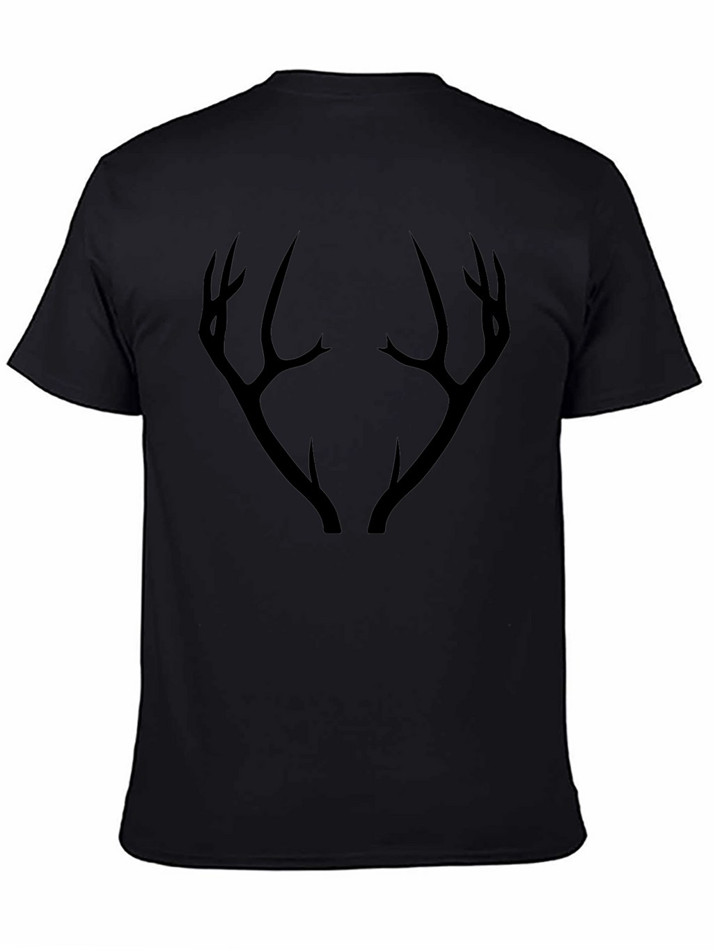 Mens Black T-Shirt with Antler Graphic