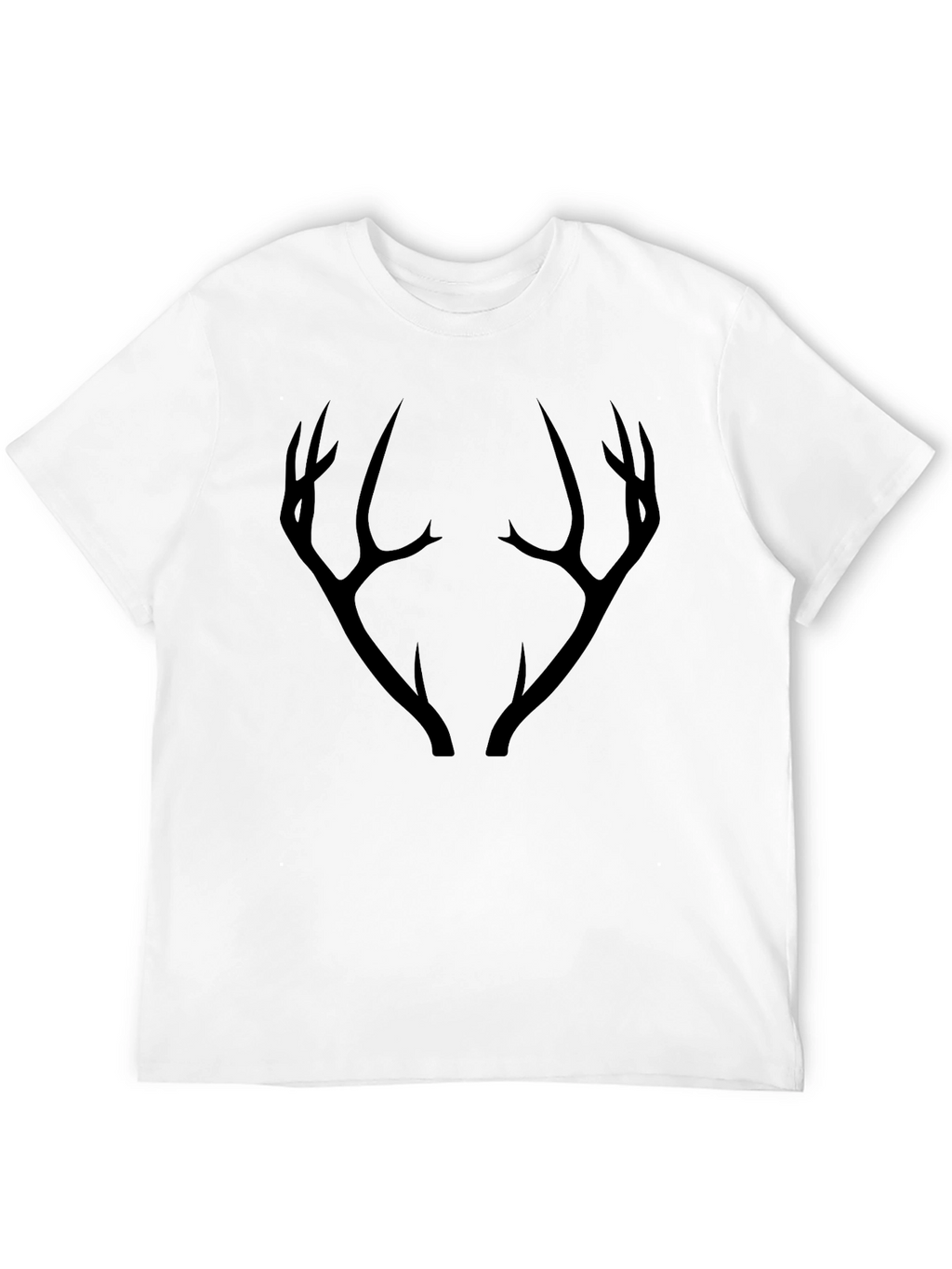 Mens Black T-Shirt with Antler Graphic