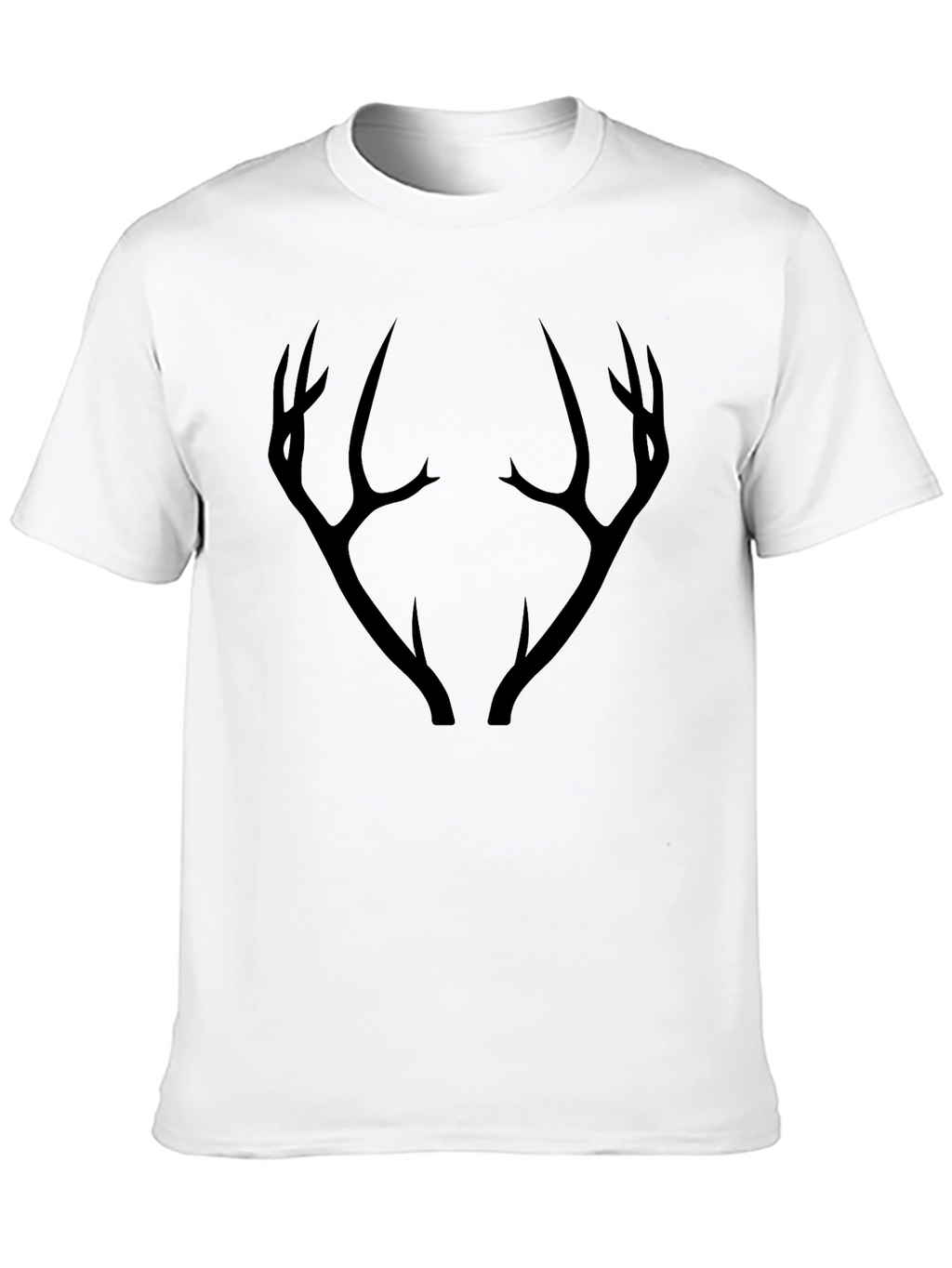 Mens Black T-Shirt with Antler Graphic
