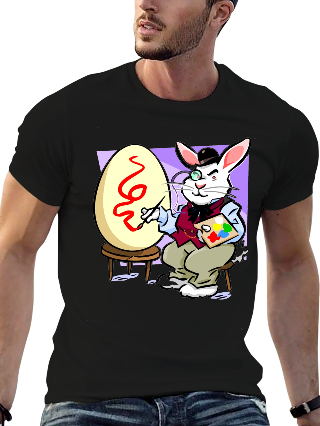 Easter Bunny Artist Novelty T-Shirt