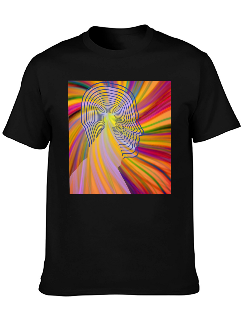 Psychedelic Head T-Shirt - Mens Black Graphic Tee