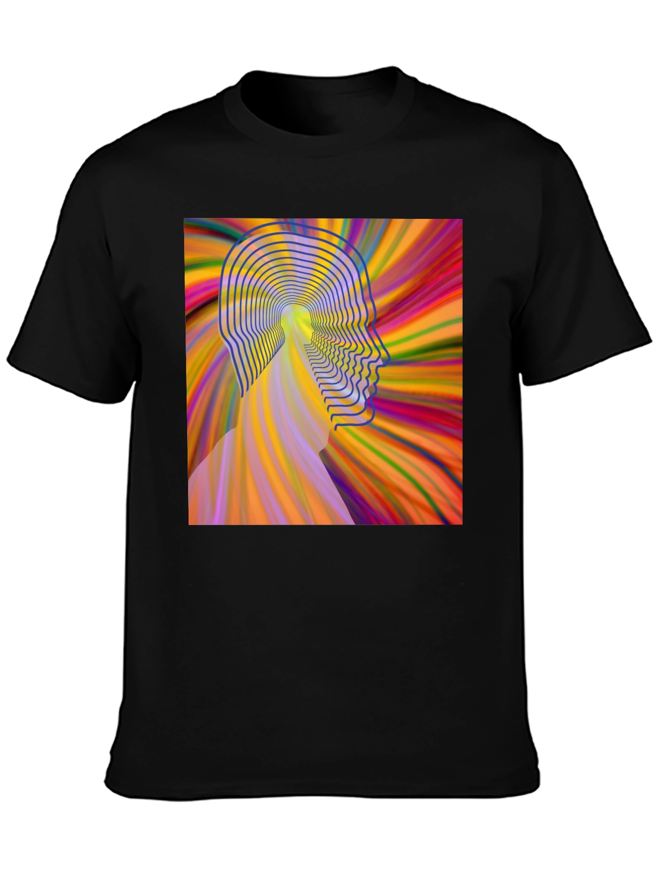 Psychedelic Head T-Shirt - Mens Black Graphic Tee
