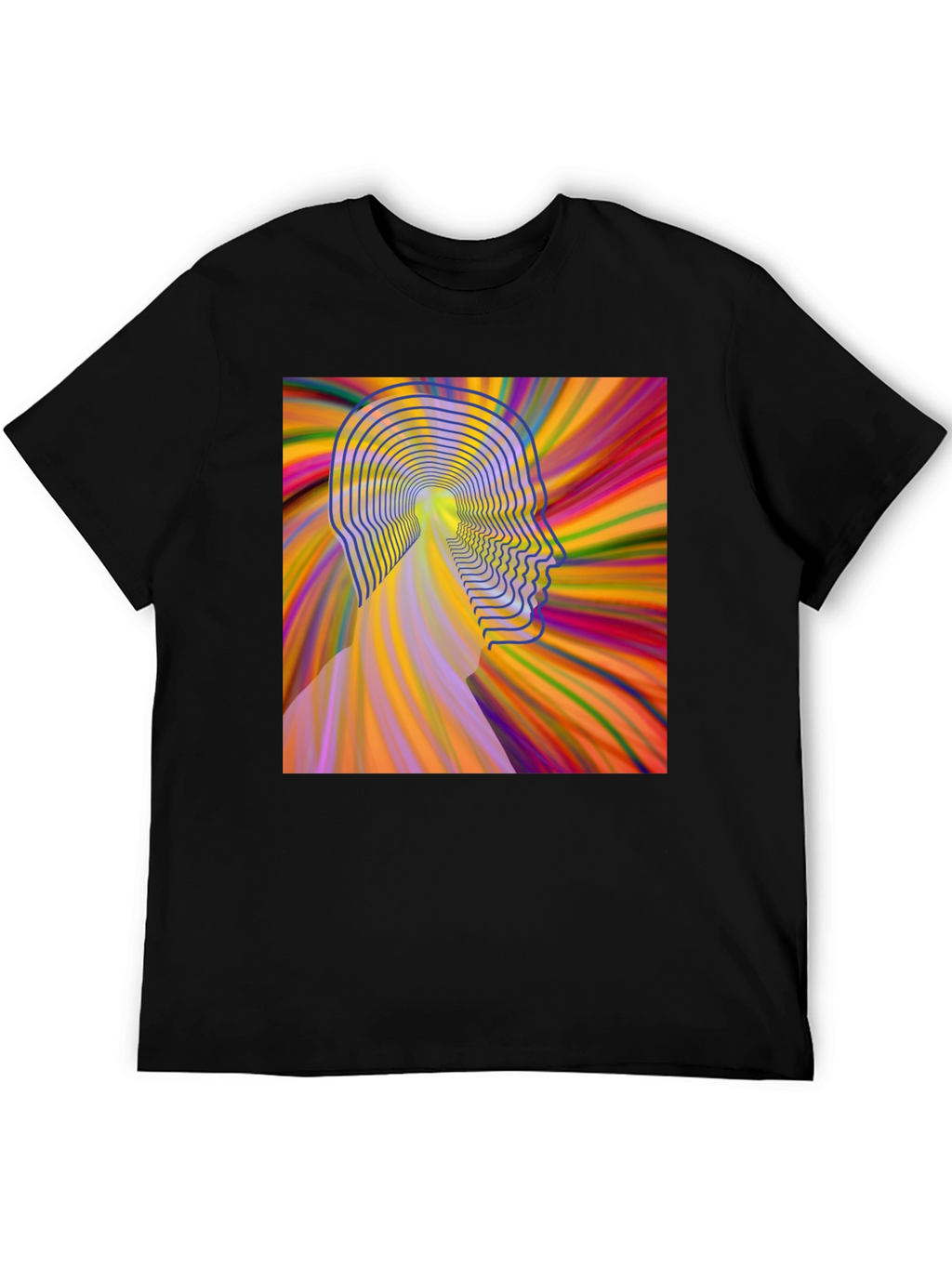 Psychedelic Head T-Shirt - Mens Black Graphic Tee