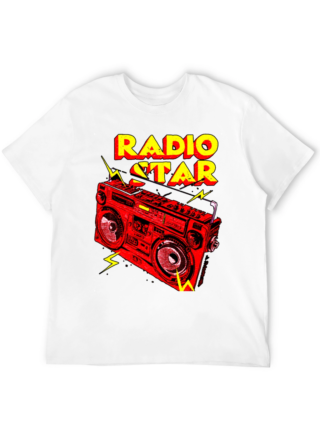 Radio Star Graphic Tee - Retro Boombox Design