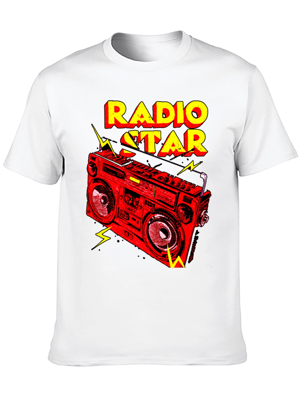 Radio Star Graphic Tee - Retro Boombox Design