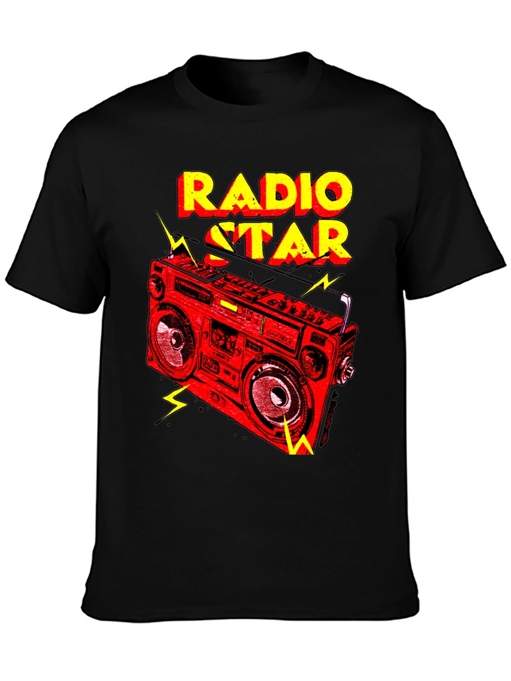 Radio Star Graphic Tee - Retro Boombox Design