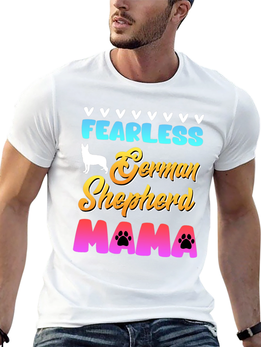 Fearless German Shepherd Mama T-Shirt