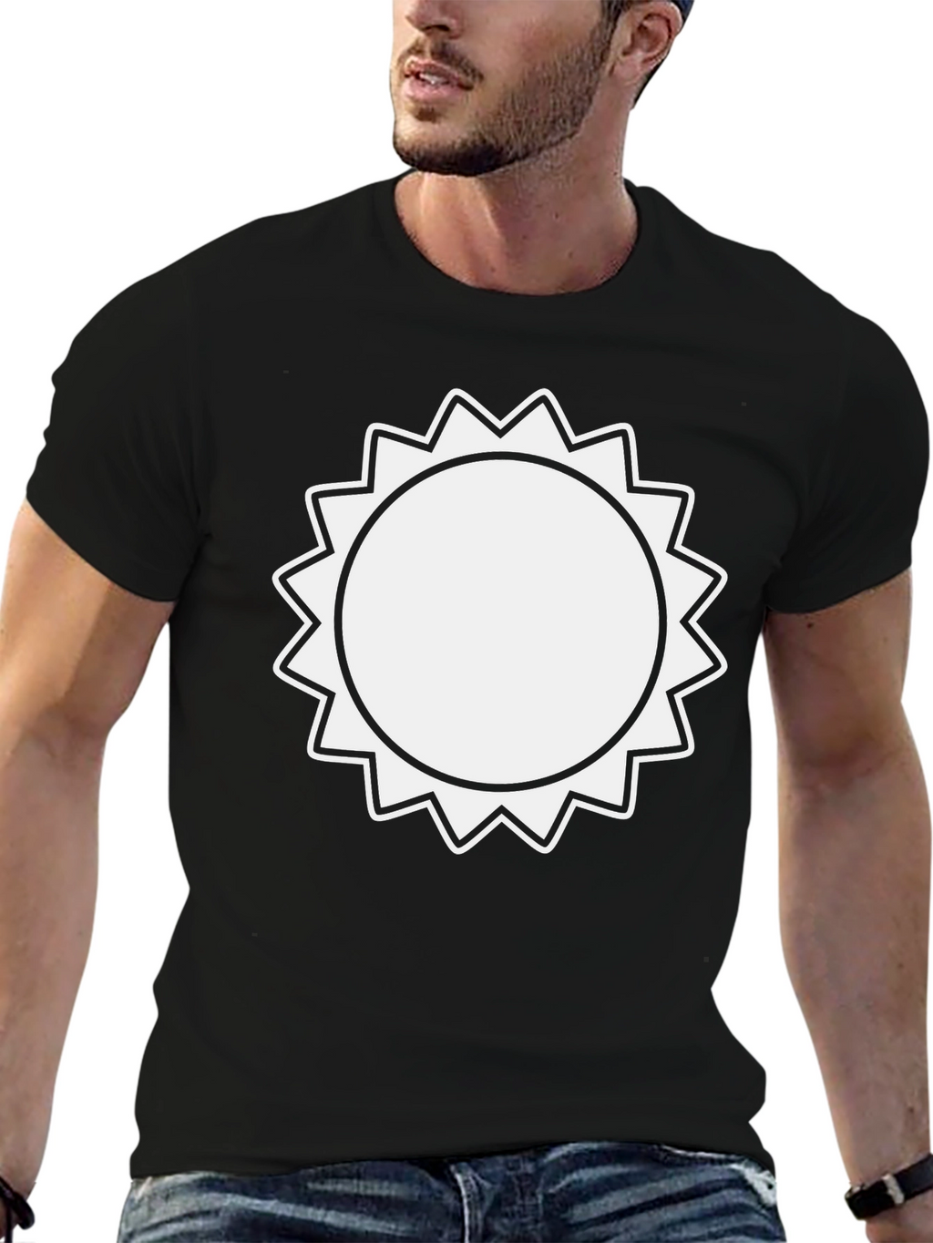 Modern Sun Graphic Black T-Shirt
