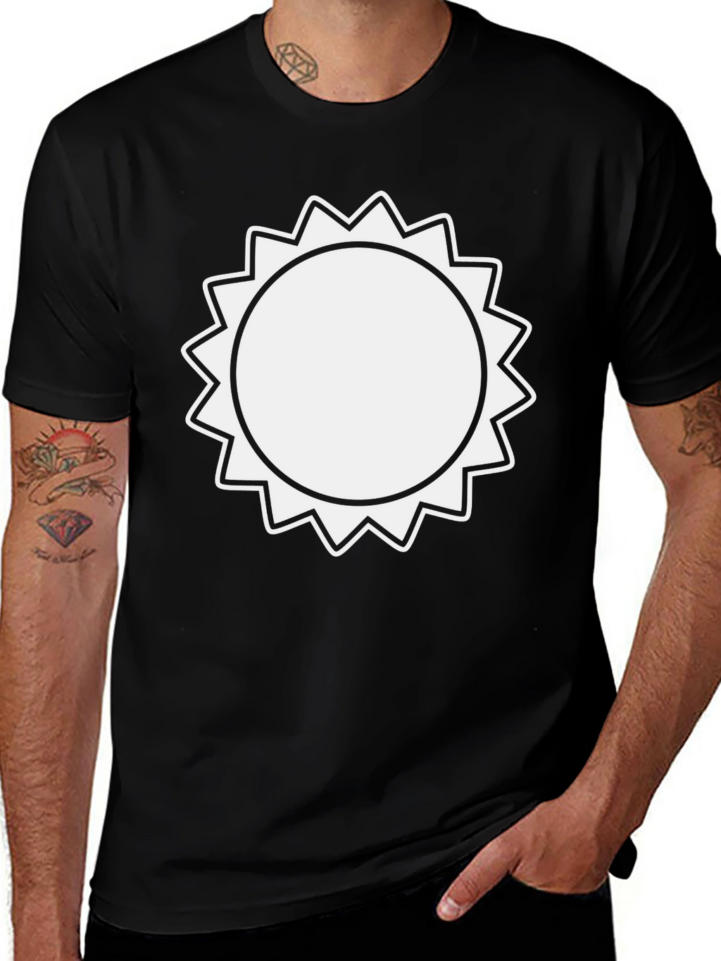 Modern Sun Graphic Black T-Shirt