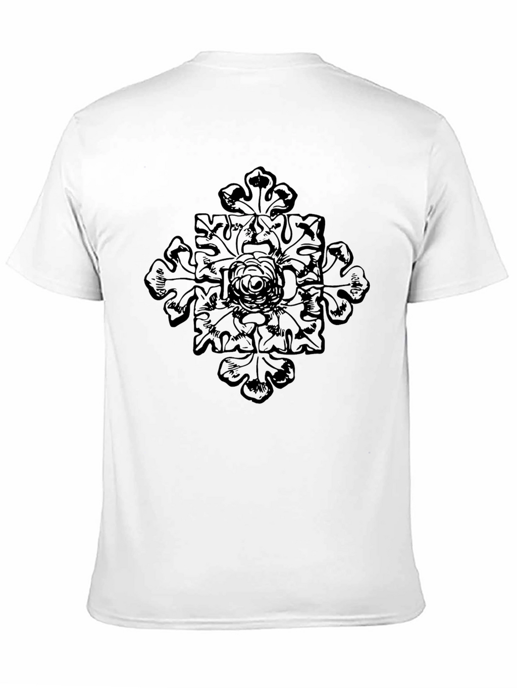 Mens Black Graphic Tee - Floral Cross