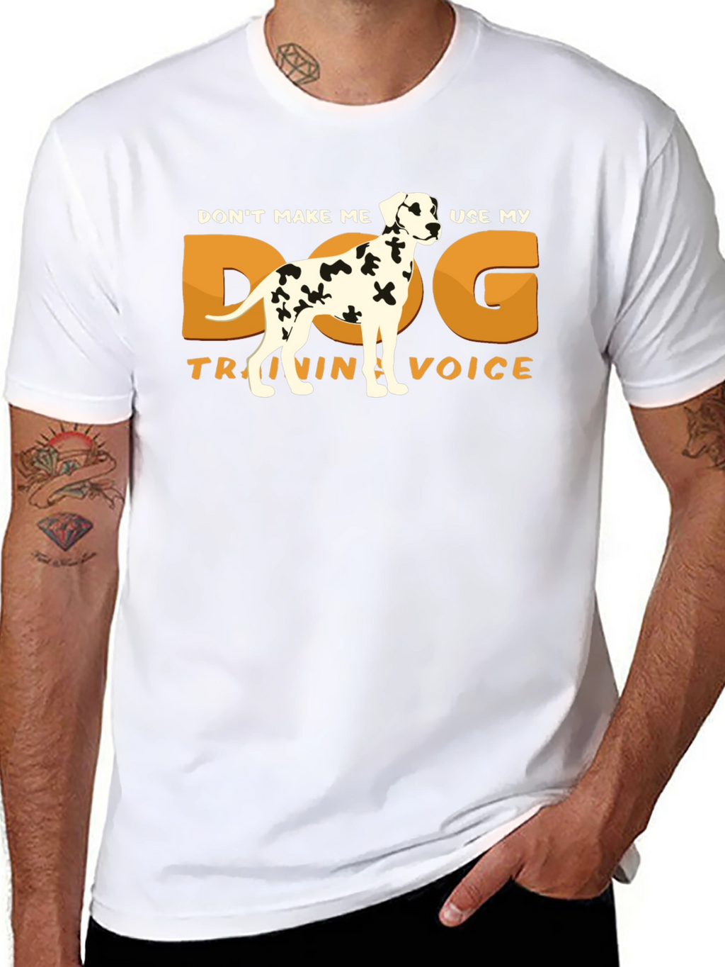 Dog Training Voice T-Shirt - Dalmatian Humor Tee