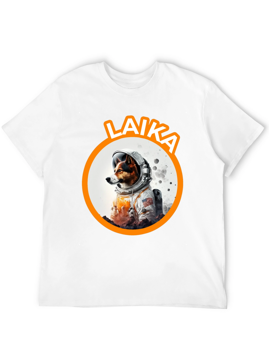 Laika Dog Astronaut Black T-Shirt