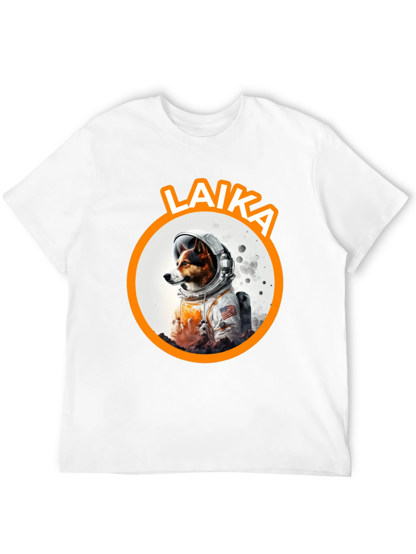 Laika Dog Astronaut Black T-Shirt