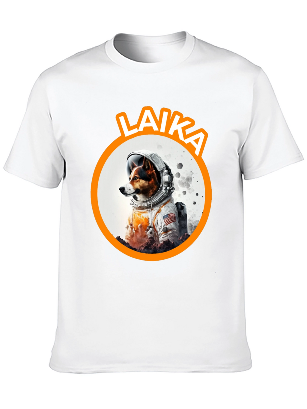 Laika Dog Astronaut Black T-Shirt