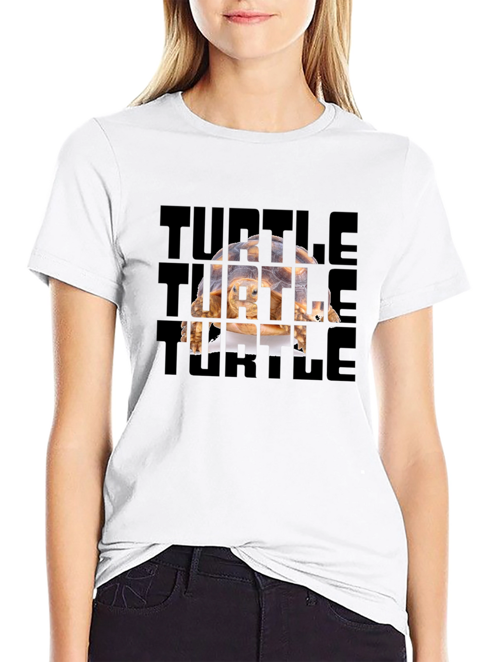 Turtle Graphic Tee - Black Cotton T-Shirt