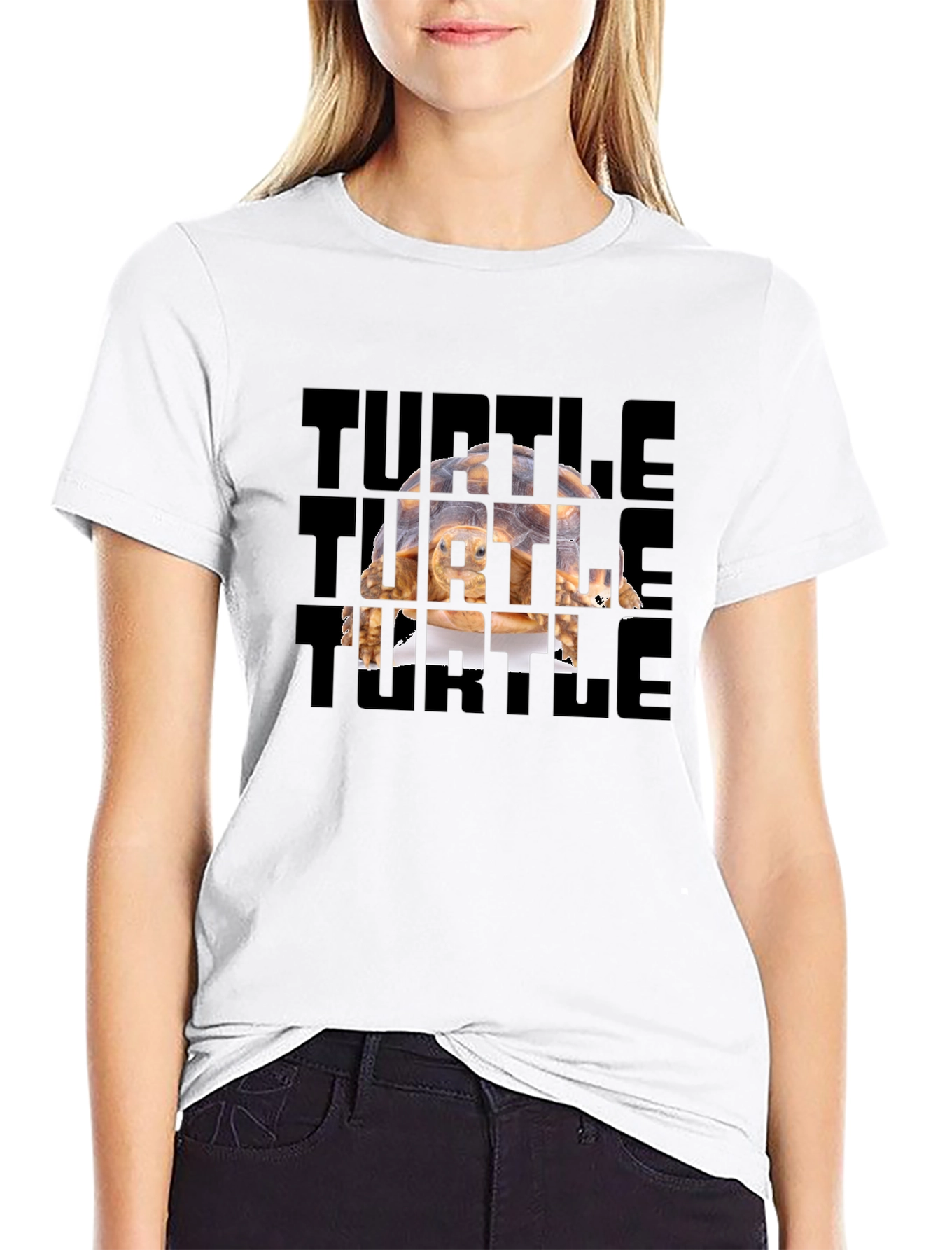 Turtle Graphic Tee - Black Cotton T-Shirt