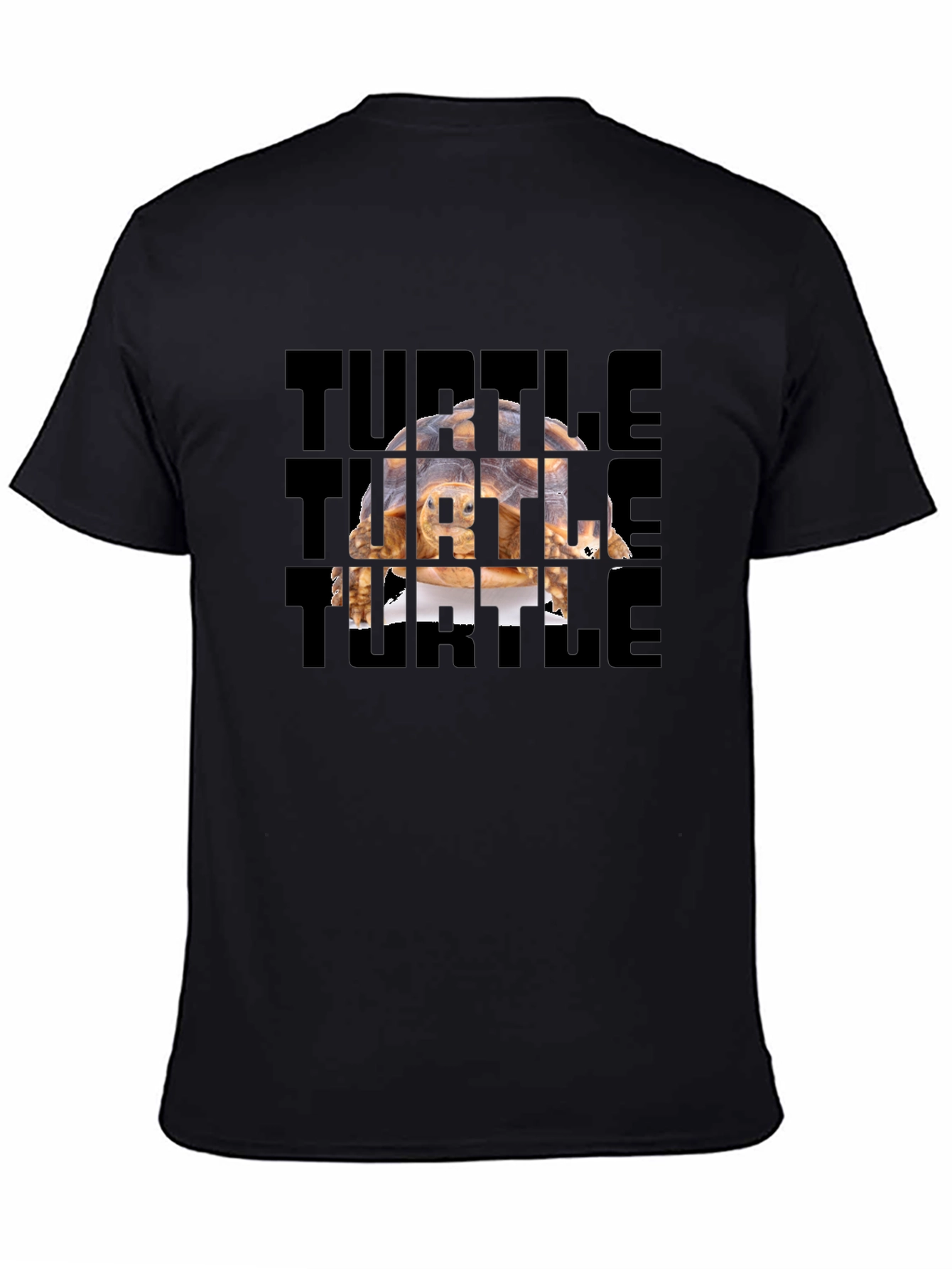 Turtle Graphic Tee - Black Cotton T-Shirt