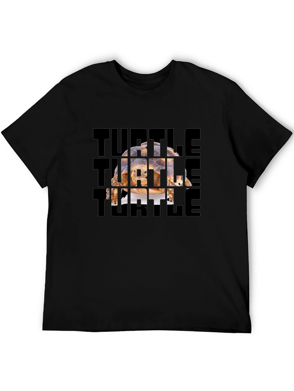 Turtle Graphic Tee - Black Cotton T-Shirt
