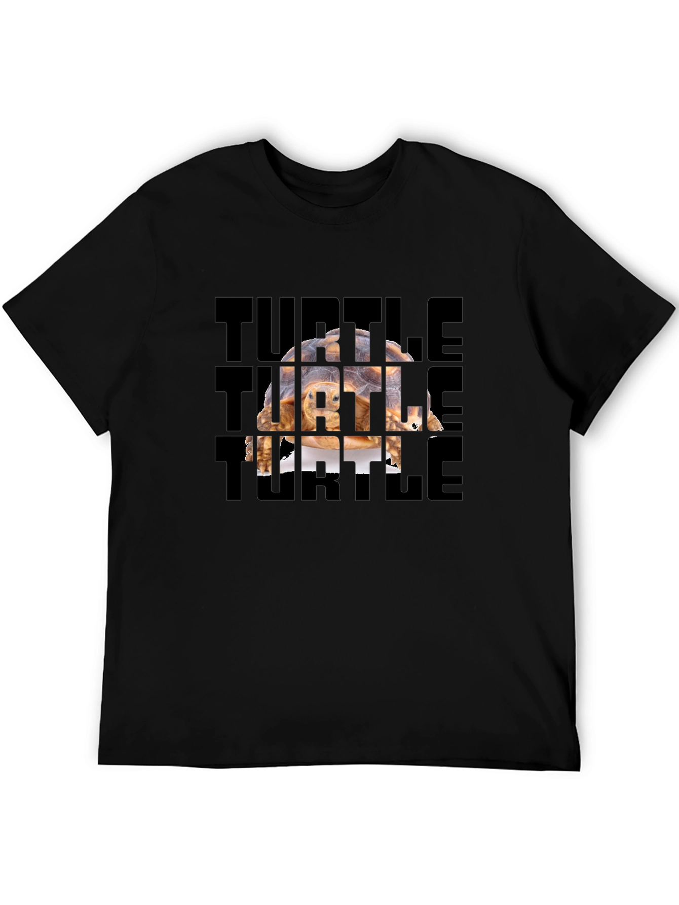 Turtle Graphic Tee - Black Cotton T-Shirt