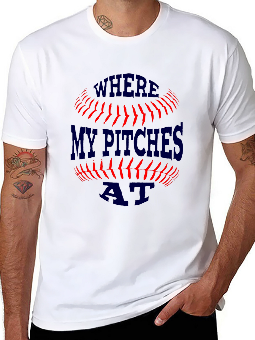 Where My Pitches At? Baseball T-Shirt