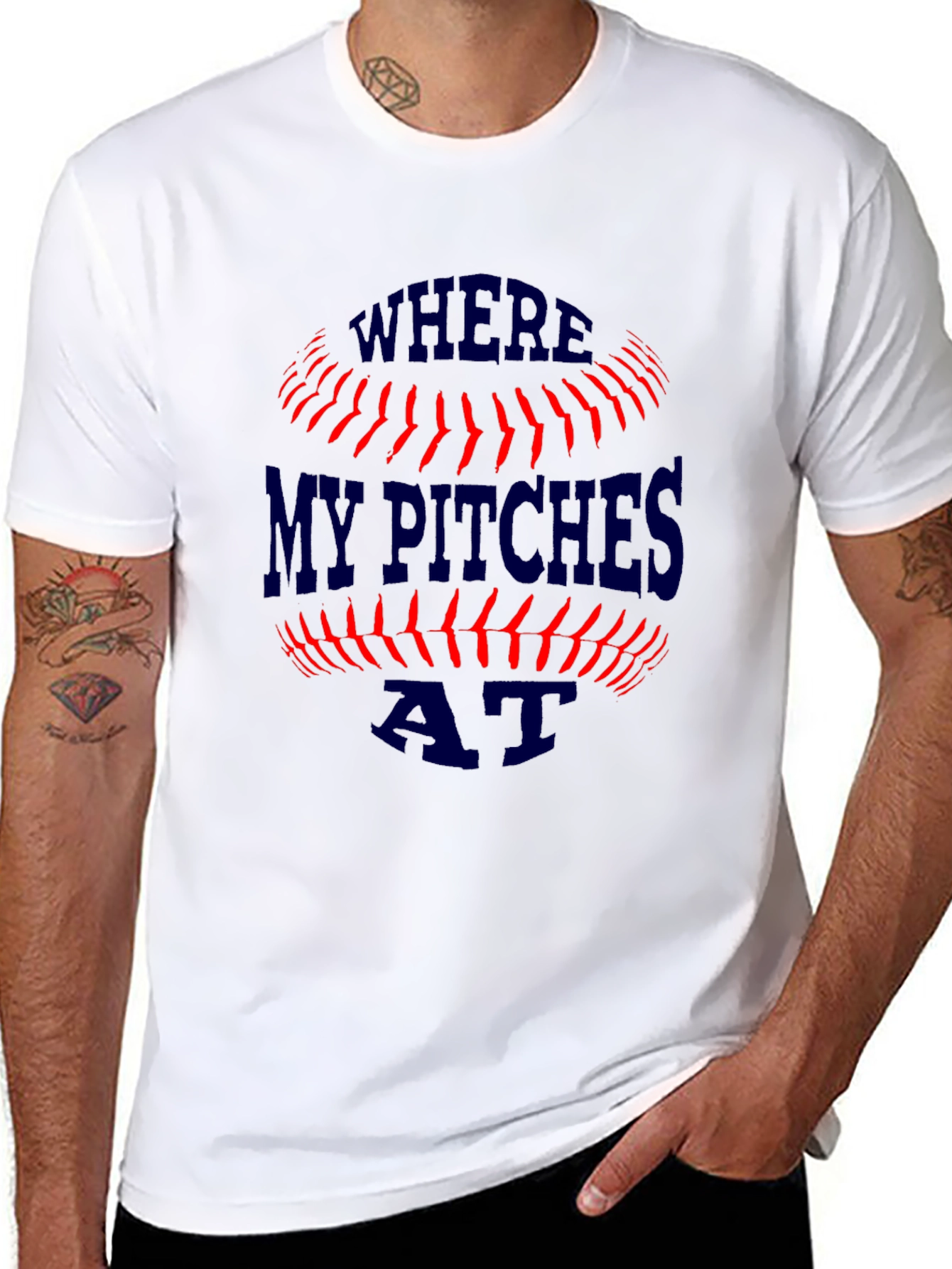 Where My Pitches At? Baseball T-Shirt