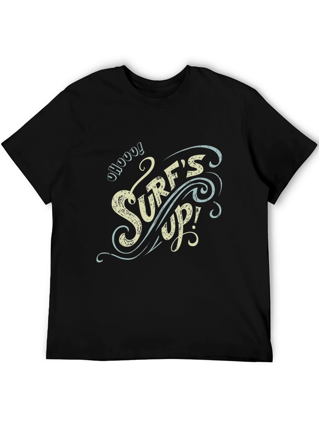 Surfs Up Graphic T-Shirt - Black Cotton Tee
