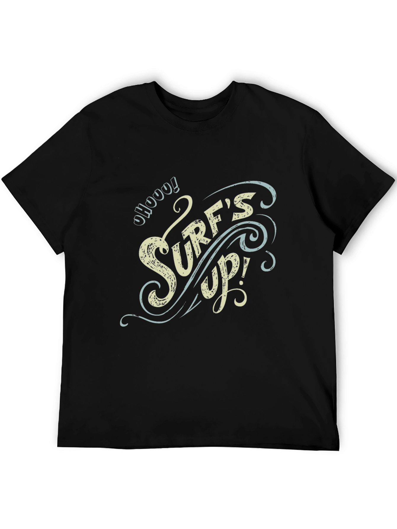Surfs Up Graphic T-Shirt - Black Cotton Tee