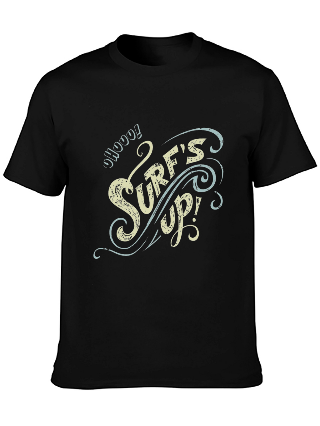 Surfs Up Graphic T-Shirt - Black Cotton Tee