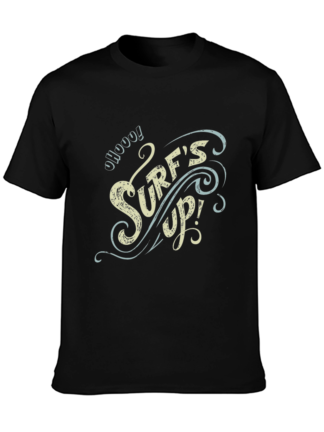 Surfs Up Graphic T-Shirt - Black Cotton Tee