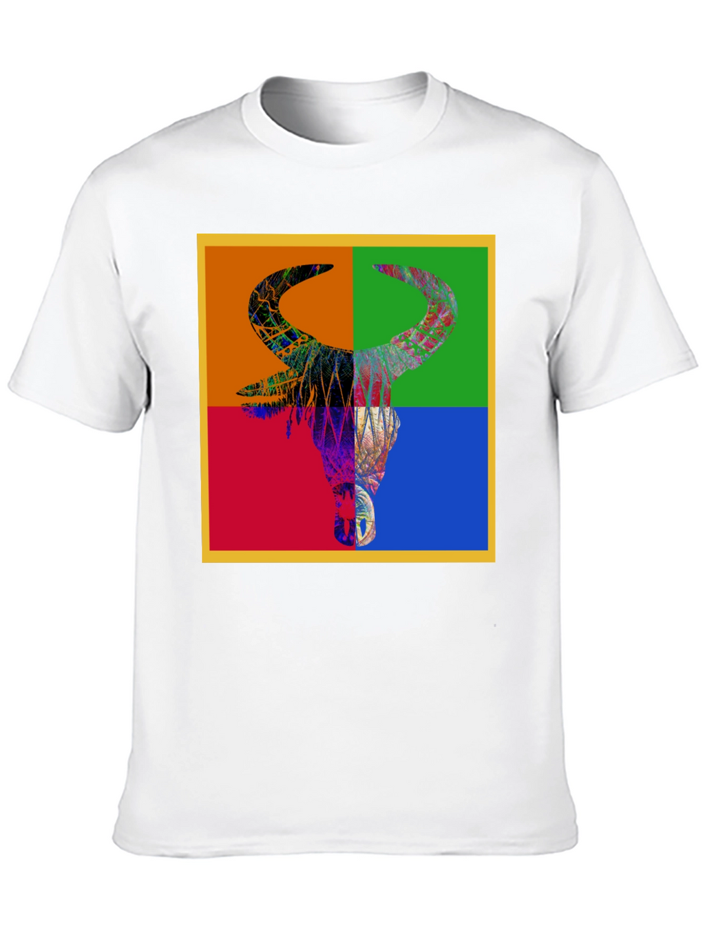 Abstract Bull Graphic Tee - Mens Black T-Shirt