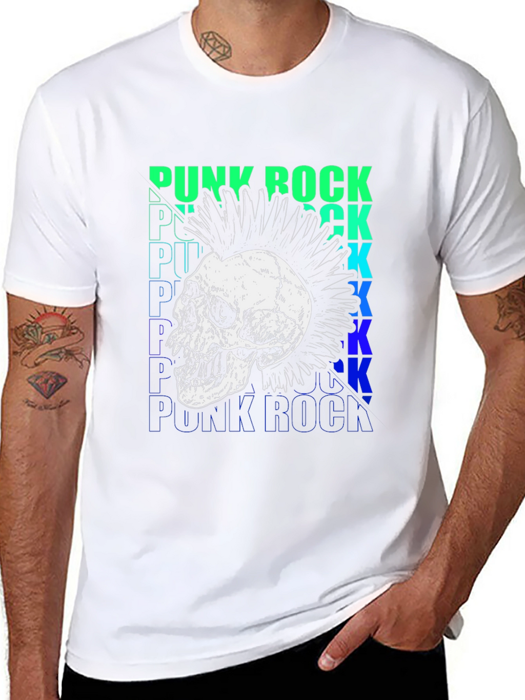 Punk Rock Skull Graphic Tee - Bold Style