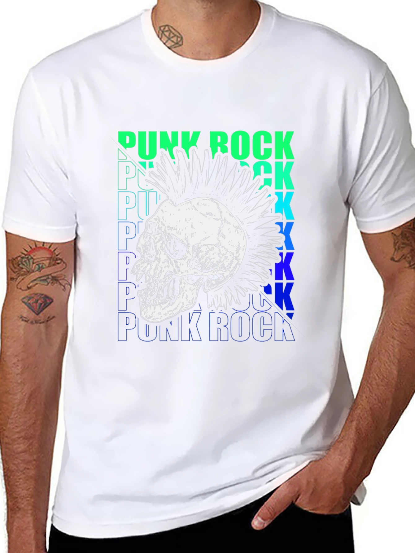 Punk Rock Skull Graphic Tee - Bold Style