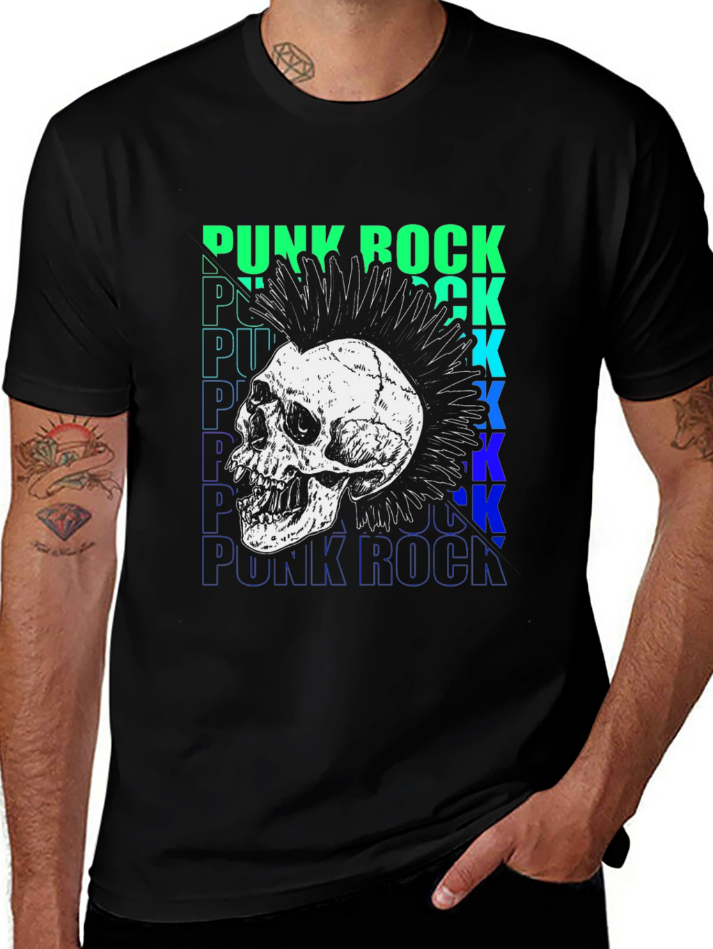 Punk Rock Skull Graphic Tee - Bold Style