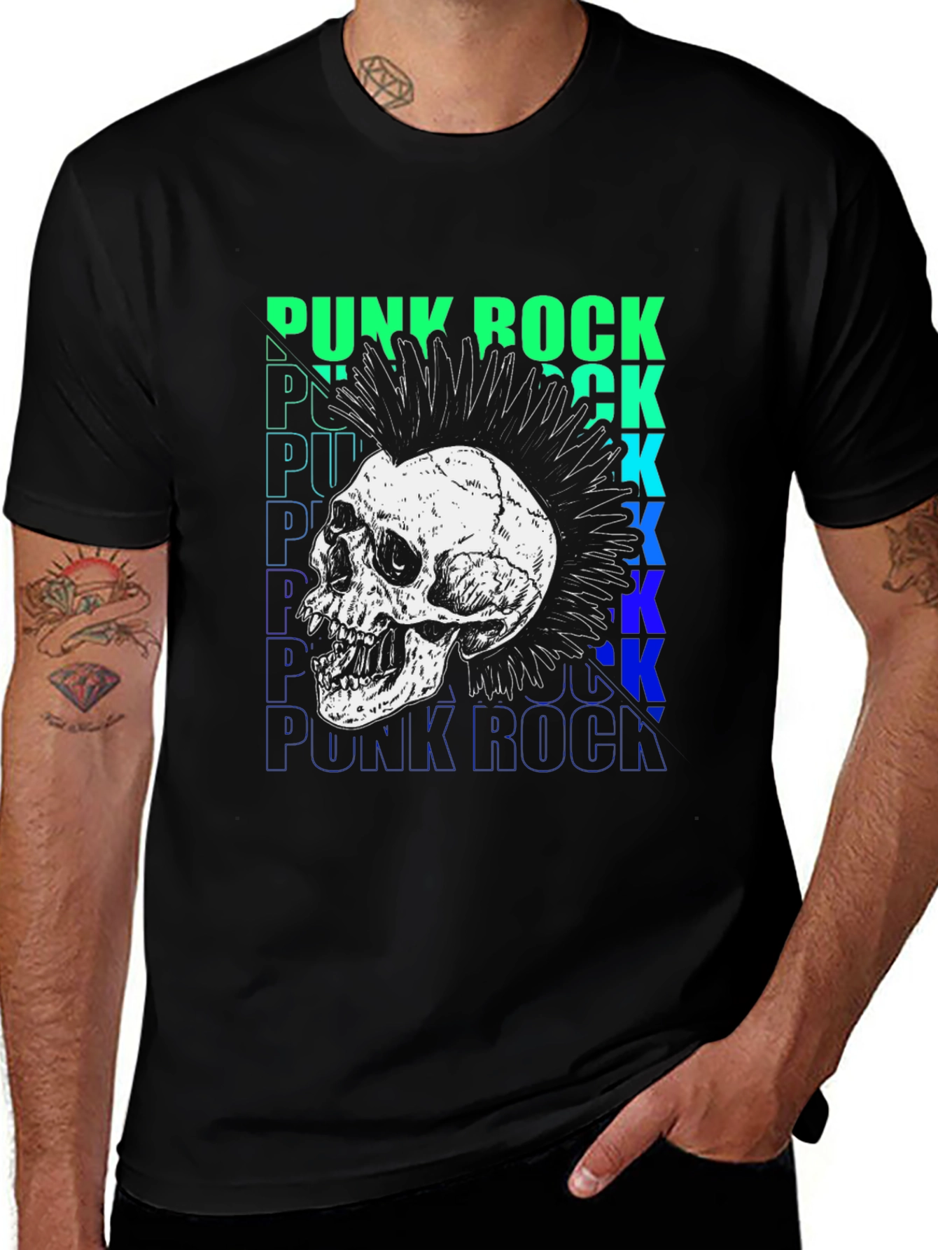 Punk Rock Skull Graphic Tee - Bold Style
