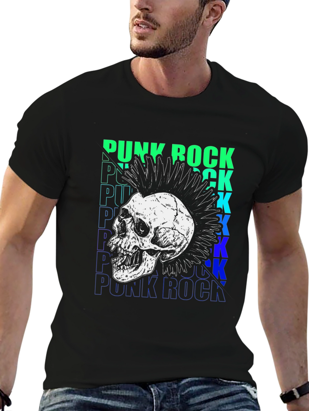 Punk Rock Skull Graphic Tee - Bold Style