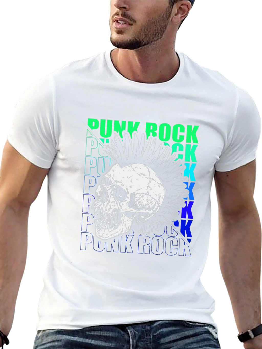 Punk Rock Skull Graphic Tee - Bold Style