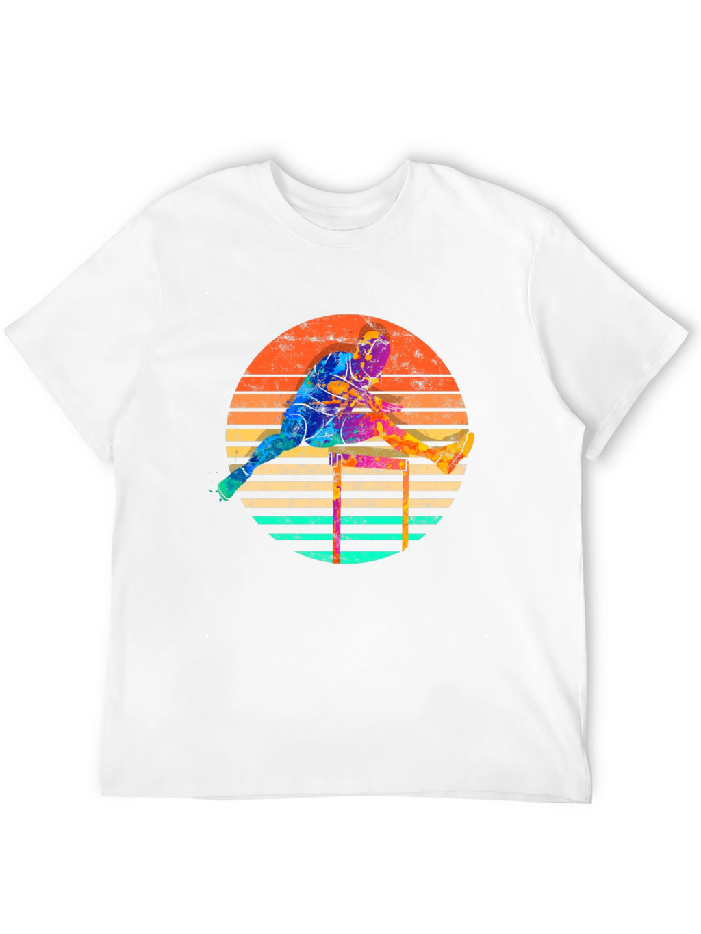Retro Hurdler Graphic Tee - Athletic Style