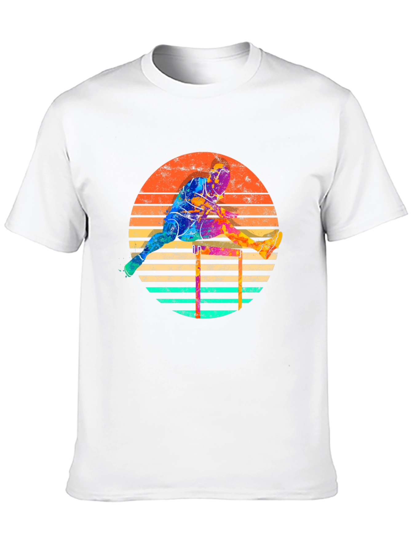 Retro Hurdler Graphic Tee - Athletic Style