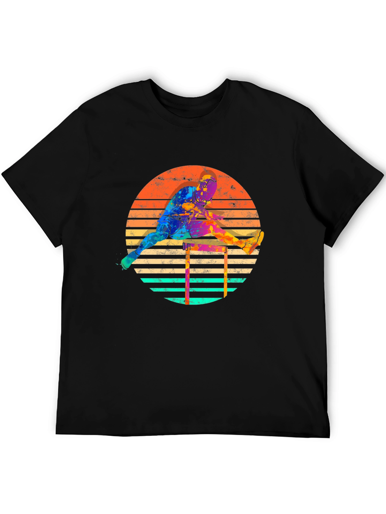 Retro Hurdler Graphic Tee - Athletic Style