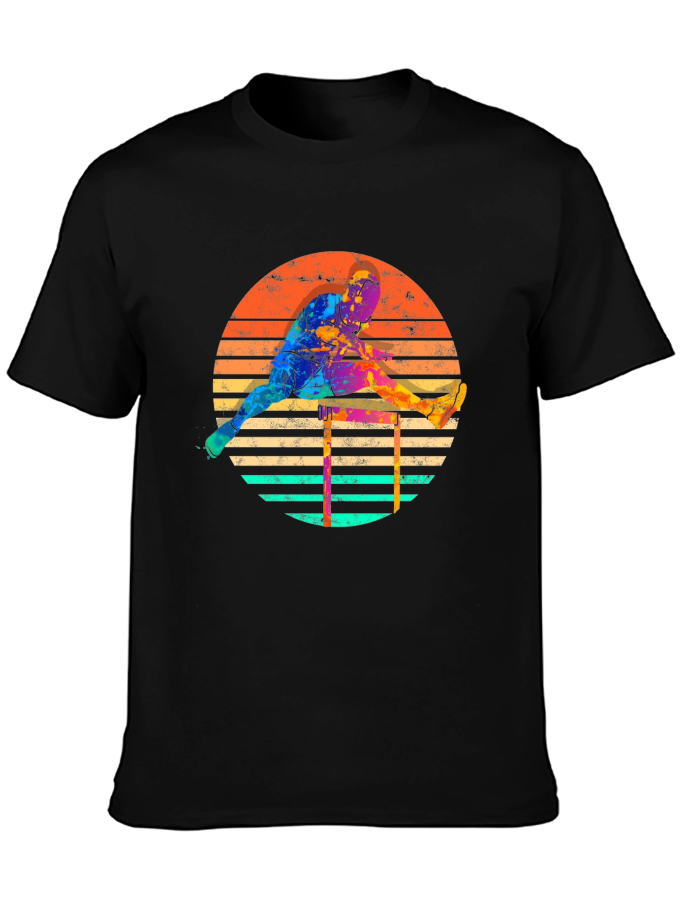 Retro Hurdler Graphic Tee - Athletic Style