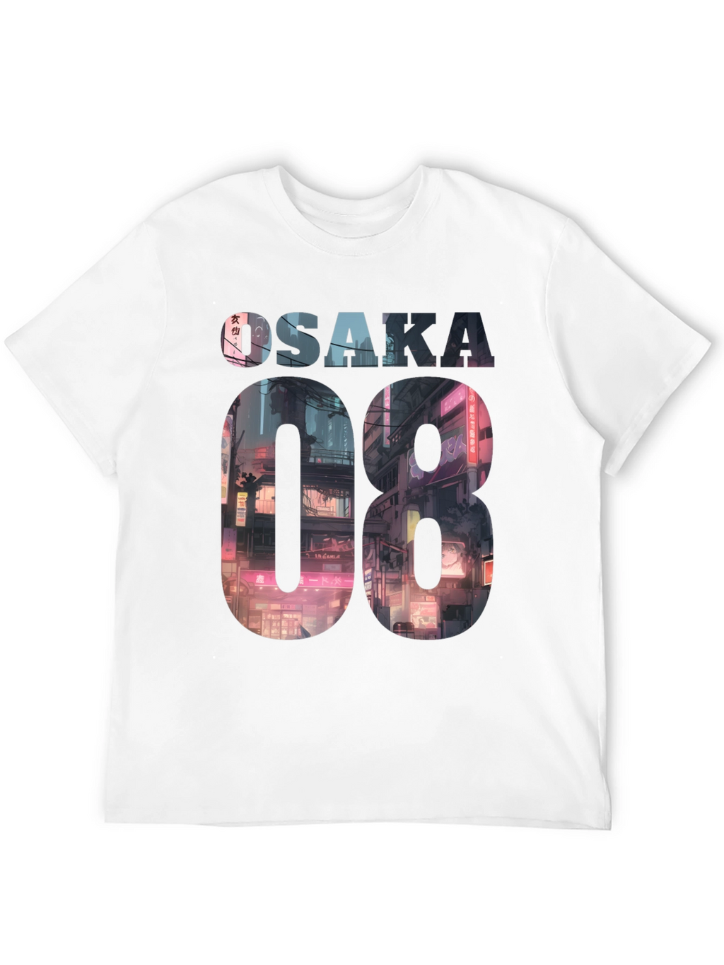Osaka 08 Cityscape Graphic Tee - Black