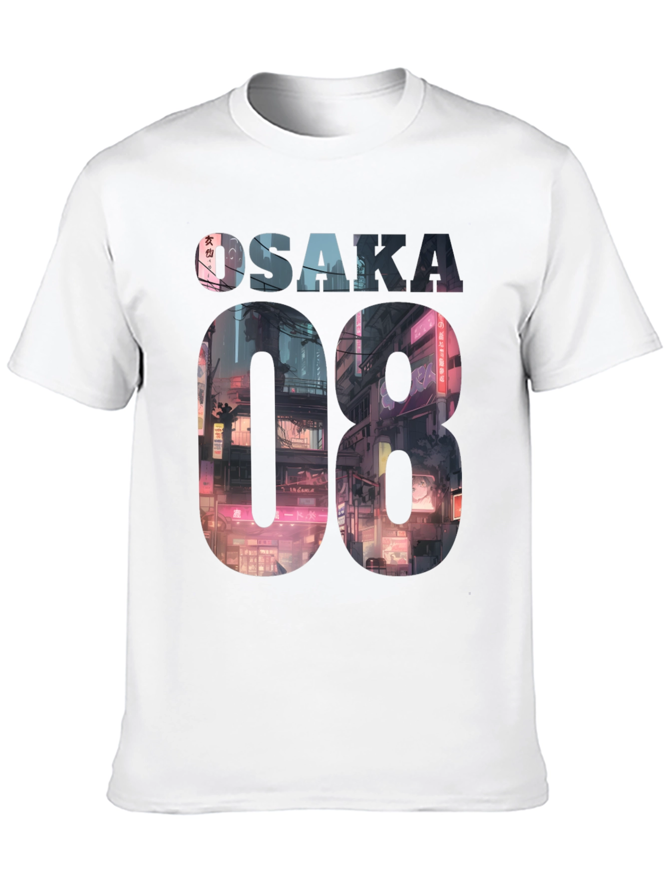 Osaka 08 Cityscape Graphic Tee - Black