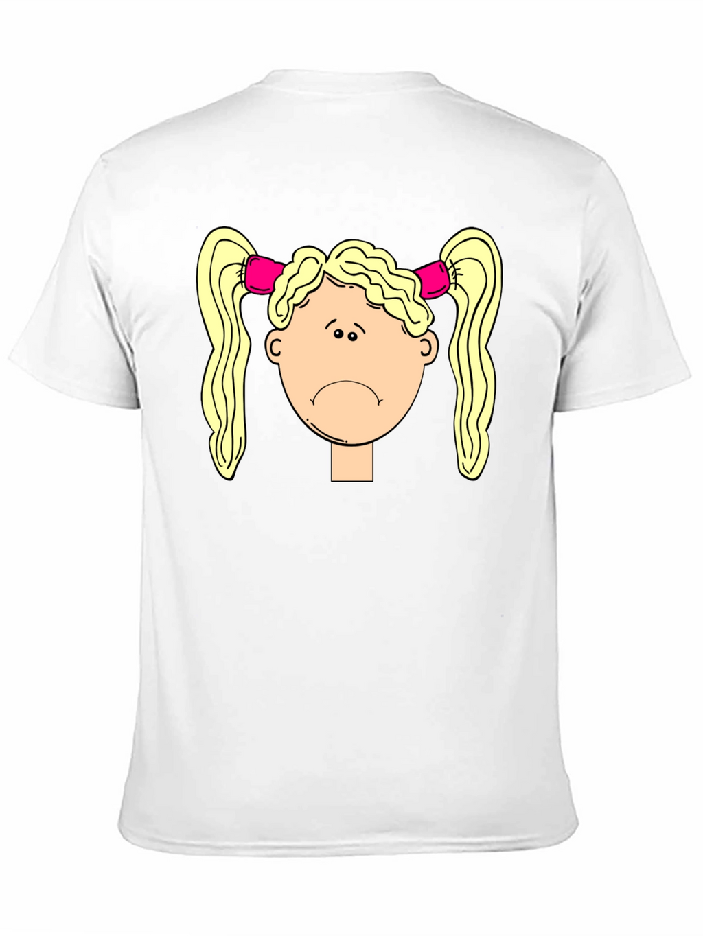 Sad Girl Cartoon Graphic Black T-Shirt