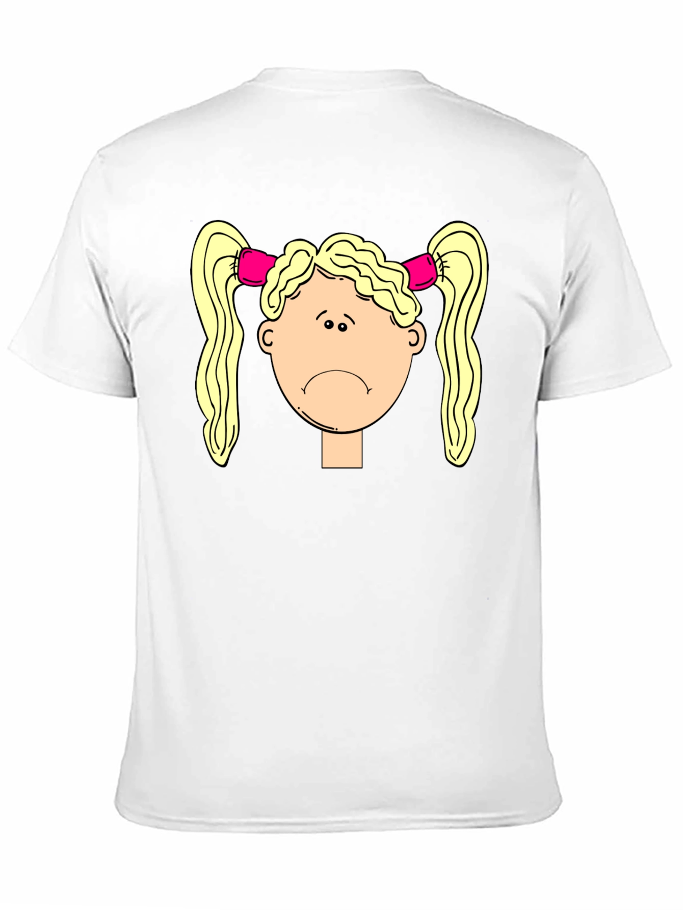 Sad Girl Cartoon Graphic Black T-Shirt