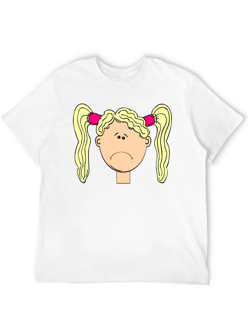 Sad Girl Cartoon Graphic Black T-Shirt
